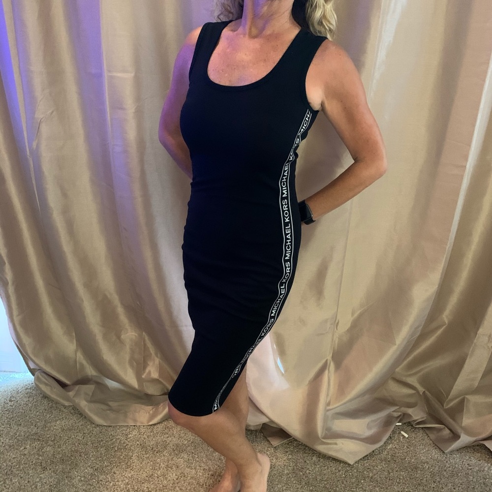 Michael Kors Logo Tape Body Con Dress